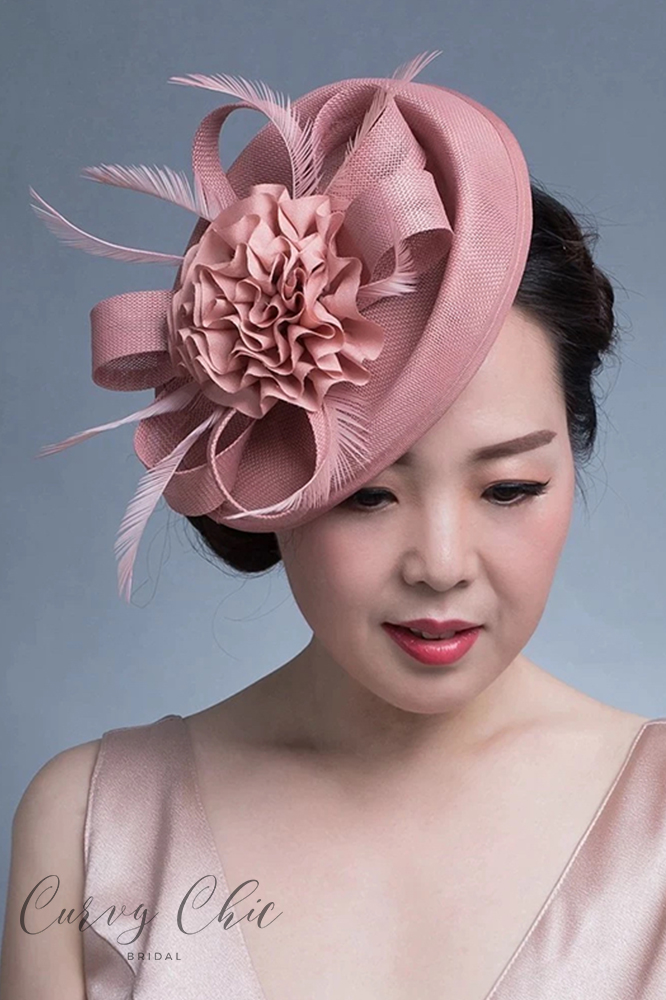 Blush Wedding Guest Fascinator Hat Headpiece
