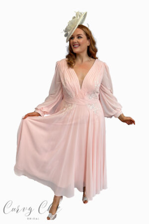 Blush Pink Floaty Chiffon Dress Veni-Infantino 29862