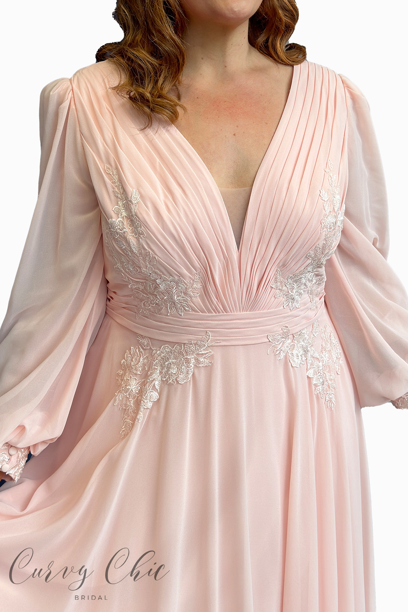 Blush Pink Floaty Chiffon Dress Veni-Infantino 29862