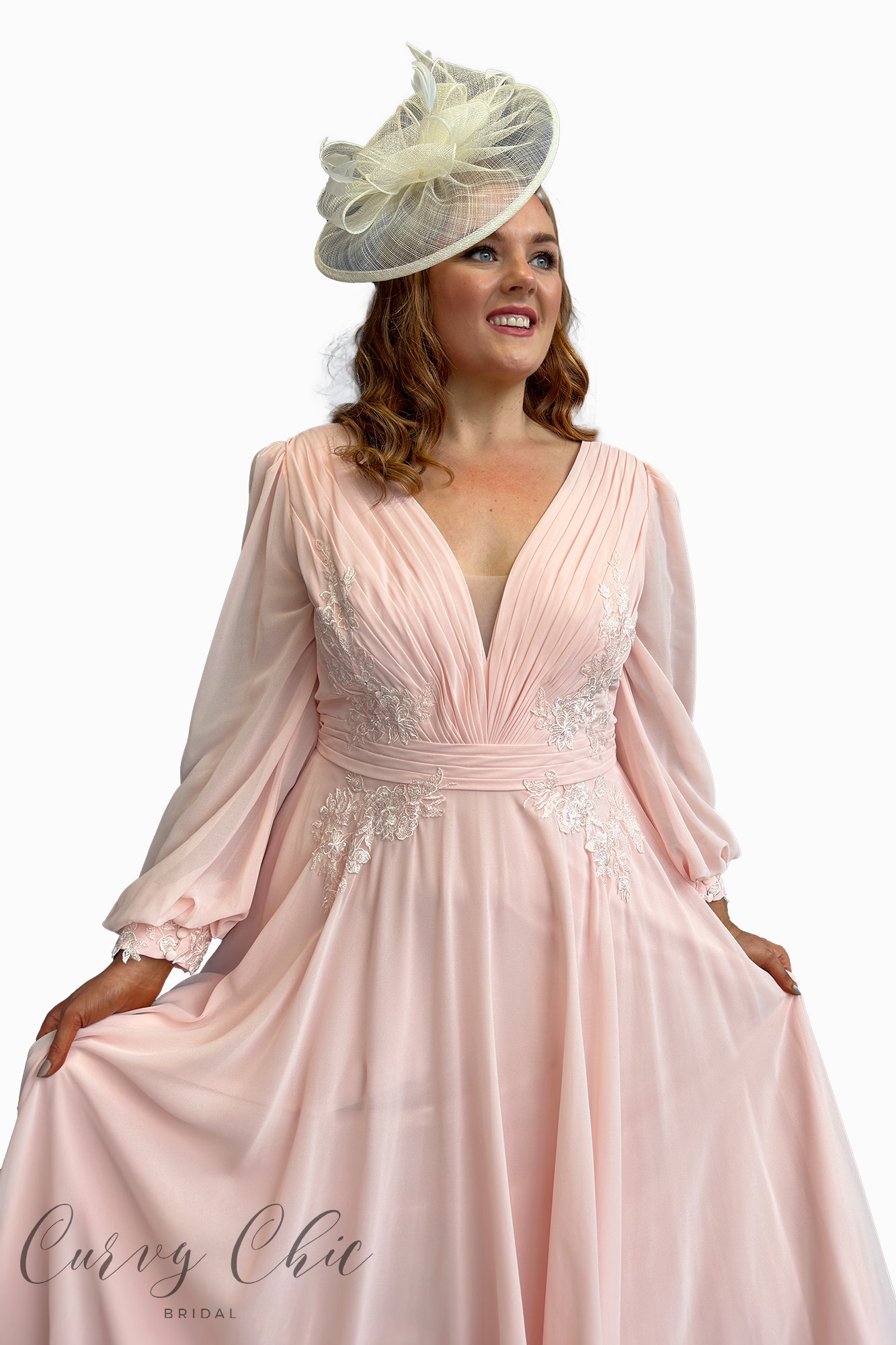 Blush Pink Floaty Chiffon Dress Veni-Infantino 29862