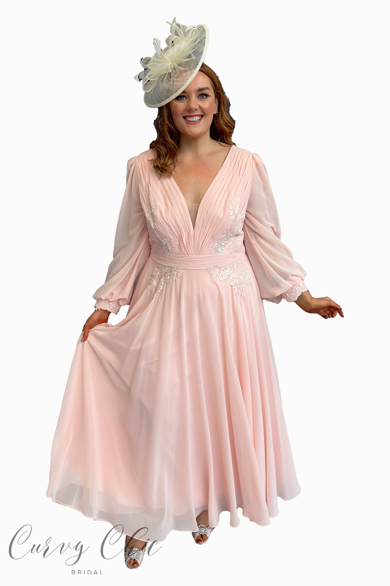 Blush Pink Floaty Chiffon Dress Veni-Infantino 29862